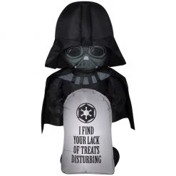 Gemmy Air-Blown Stylized Darth Vader with Tombstone Inflatable, Self-Inflates, G-225042