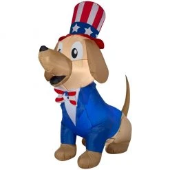 Gemmy Airblown Inflatable Patriotic Pooch Decoration