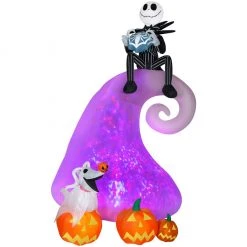 Gemmy Animated Projection Airblown Kaleidoscope Nightmare Before Christmas Inflatable Decoration, G-221178