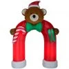 Gemmy Animated Airblown Inflatable Archway, Mixed Media, Bow Tie and Wiggling Teddy Bear -Gemmy Online Store 1737071