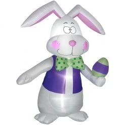 Gemmy Airblownwhite Bowtie Bunny with Vest