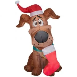 New! Gemmy Airblown Inflatable SCOOB with a Christmas Stocking, G-119294