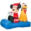New! Gemmy Airblown Inflatable Mickey Mouse and Pluto Sledding Scene, G-88722 -Gemmy Online Store 1935173